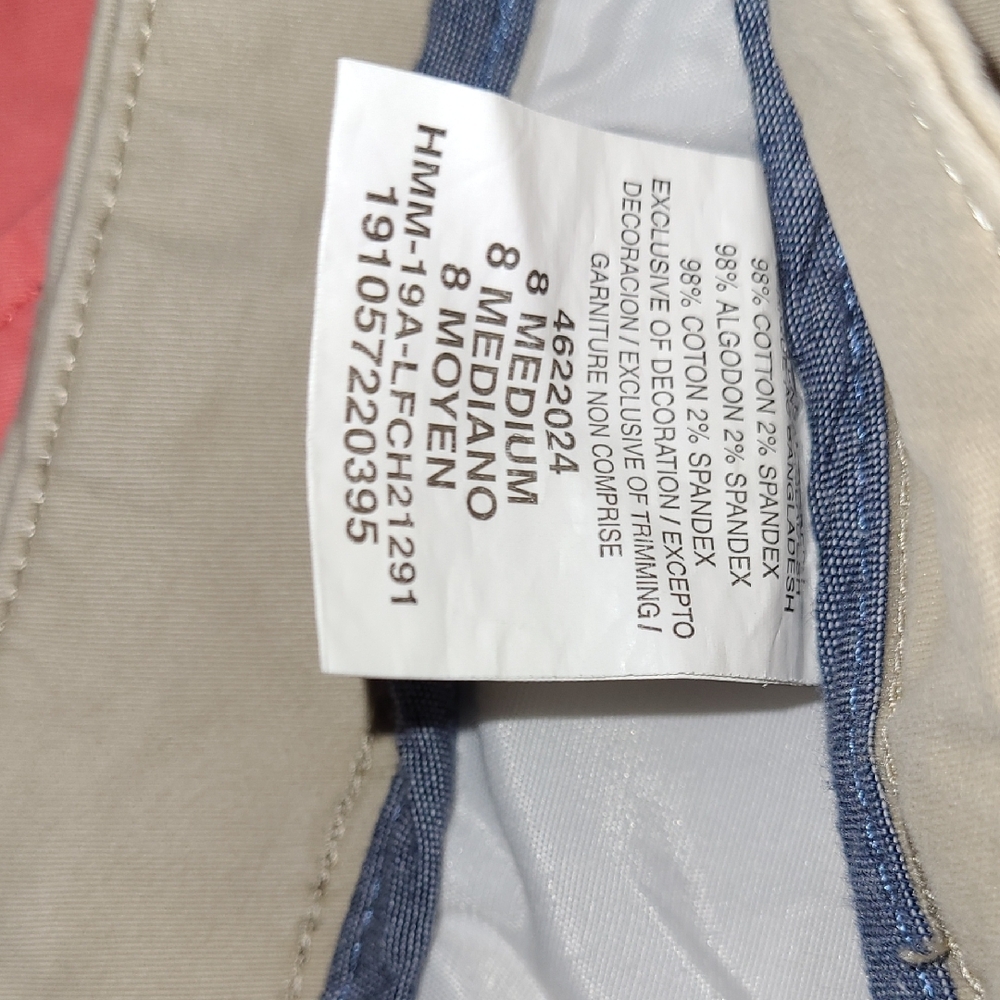 Lee Coral & Khaki Tan Mid-Rise Shorts Casual Cotton Blend Regular Fit Women's 8 - Picture 14 of 15